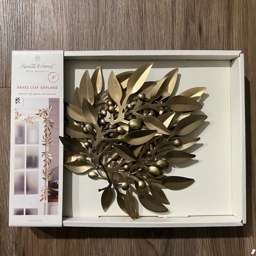 Hearth & Hand with Magnolia Brass Leaf Garland